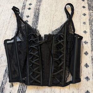VS Black Lace Corset BraTop